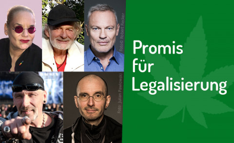 Bild Promis für Legalisierung mit einer Collage der teilnehmenden Promis.